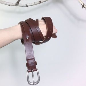 True vintage dark brown unique leather belt